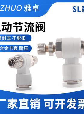 气管快速接头开 关SL8-02气压调节阀气缸配调速气动快插可调节流