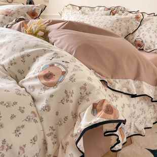 2025新款 花边印花四件套四件套 韩版