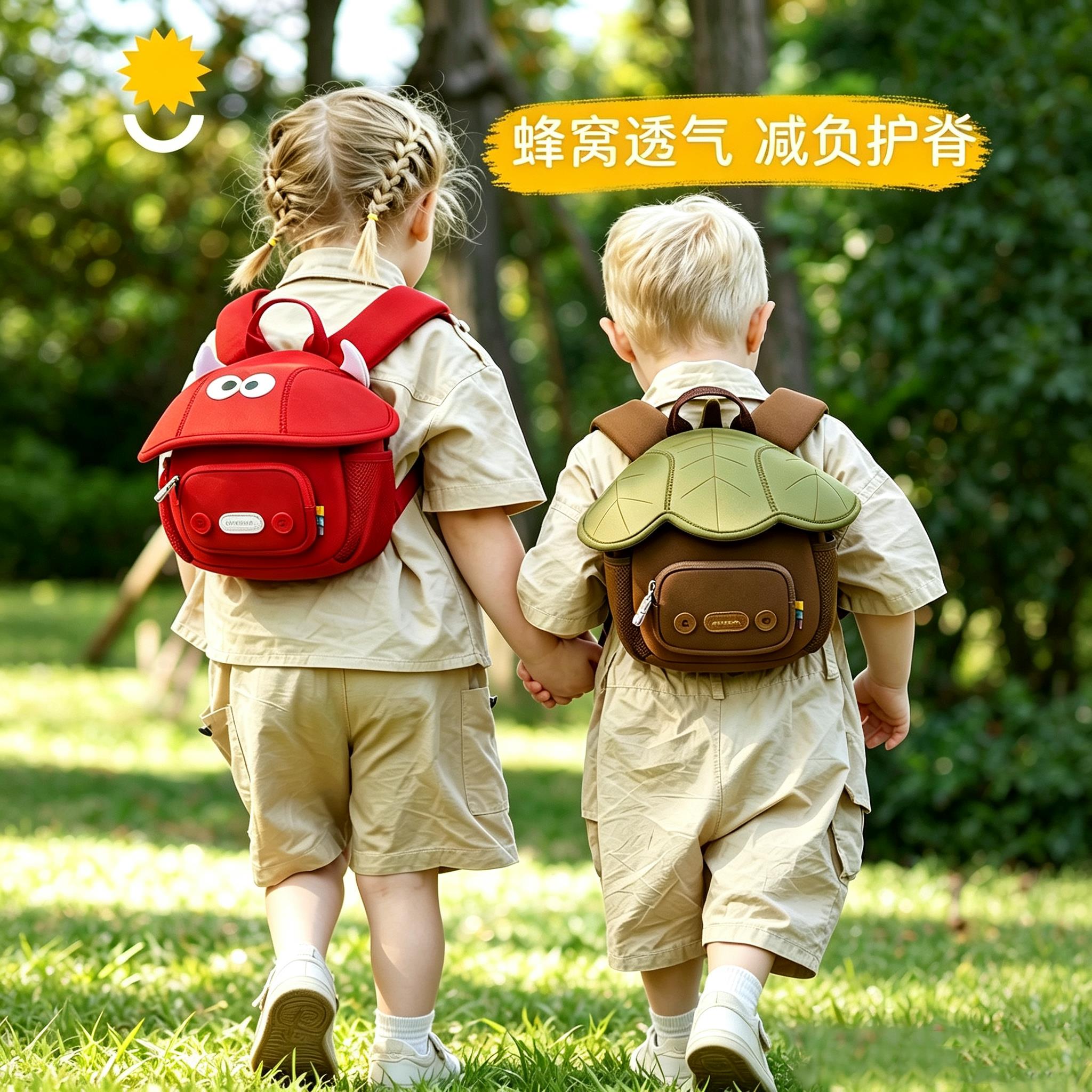 德国儿童书包幼儿园婴儿防走丢男女儿童生日礼物户外出游双肩书包