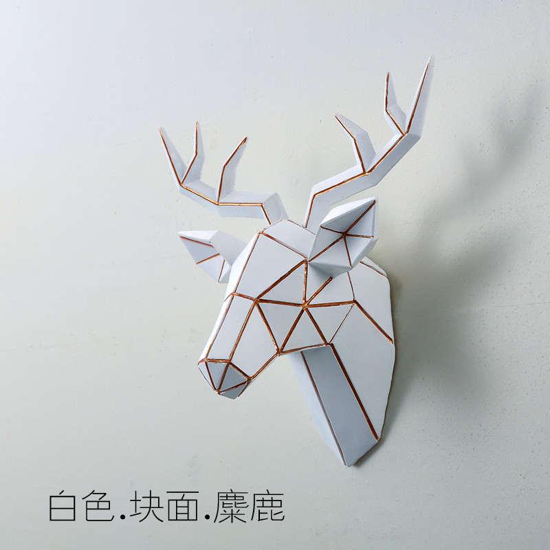 欧式仿真鹿头壁挂客厅卧室背景墙面装饰挂件招财麋鹿创意立体个性
