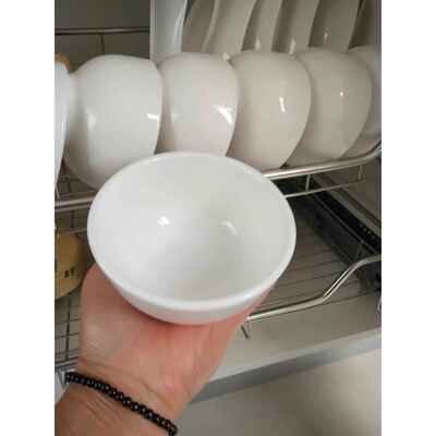 小白碗纯白加厚米饭碗商用餐厅碗饭店罗汉碗中式陶瓷碗大排档