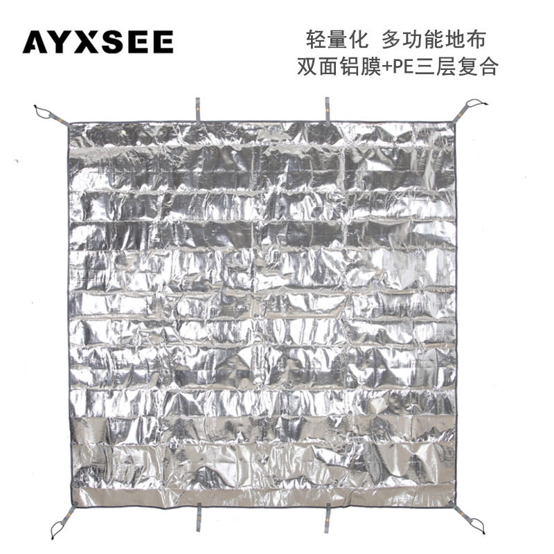 加厚pe铝箔野餐垫帐篷防潮垫地布双面铝膜沙滩露营便携地席