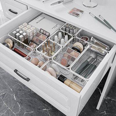 Drawer organizer with dividers, inner storage boxes for cosm