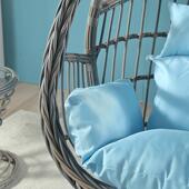 亚马逊单竹青灰扭千边花咨询客服篮秋千吊椅人安装 便捷民宿篮阳台