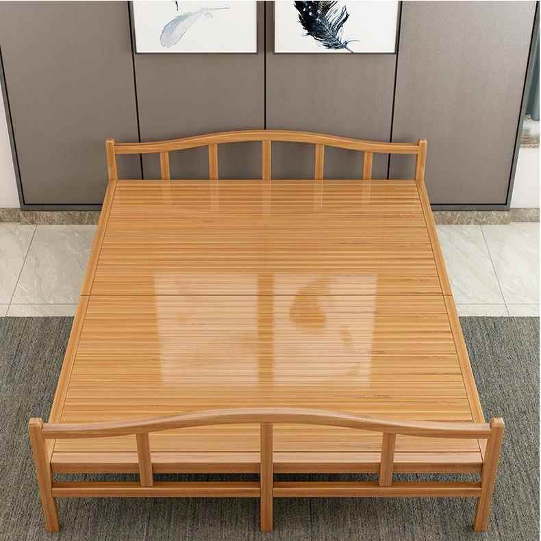 折叠单人床双人竹床简易家用款成人竹板凉床一米二租房移动折叠式