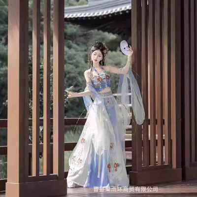 舞姬【飞花令】异域风抹胸汉服敦煌花瓣大袖外披重工刺绣舞蹈服