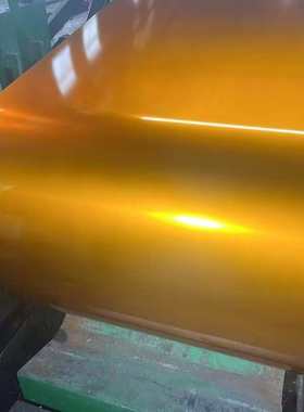 金黄色彩钢板镀铝锌透明金黄涂镀钢卷彩色粮仓料工程施工彩涂卷