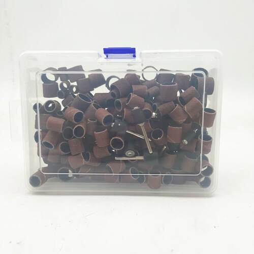 307PC砂纸圈套装 砂筒芯轴砂纸圈橡胶打磨套装 电磨吊磨机配件