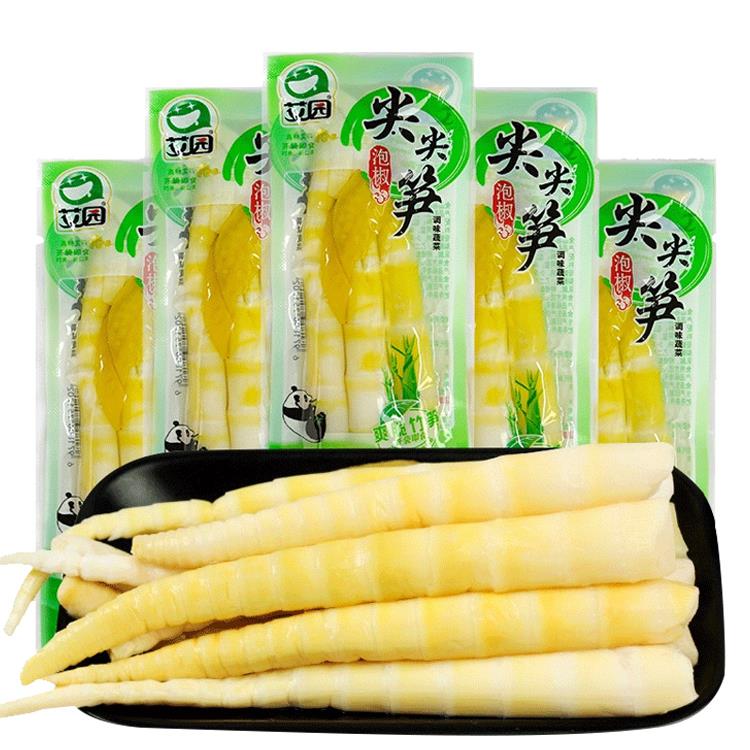 艾园泡椒尖尖笋山椒竹笋脆笋酸辣笋子笋尖新鲜开袋即食小包装零食