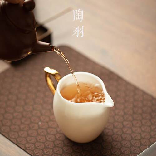 冰种玉瓷金玉满DIB堂公道杯陶瓷用道配件功茶夫茶具茶家分海茶器
