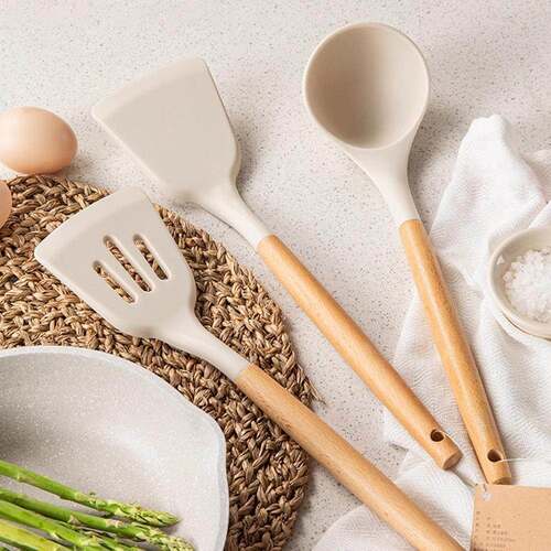 Silicone Spatula and Soup Ladle Set, Non-Stick Cookware Dedi