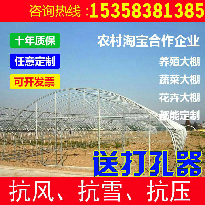 温室大棚骨架钢管养殖种植蔬菜通风全套支架冷热镀锌管定制黑白膜