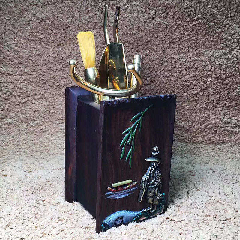 针君子渔翁紫光茶艺摆件六茶盘茶道彩绘檀夹组合实木茶功夫茶茶匙,家居饰品,木雕,淘宝优惠券,粉丝福利购,淘宝优惠卷