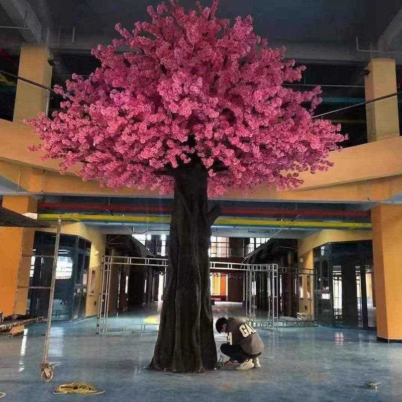 仿树真花新年装饰假桃树过桃仿真桃花年摆红包树许愿树大型仿真植