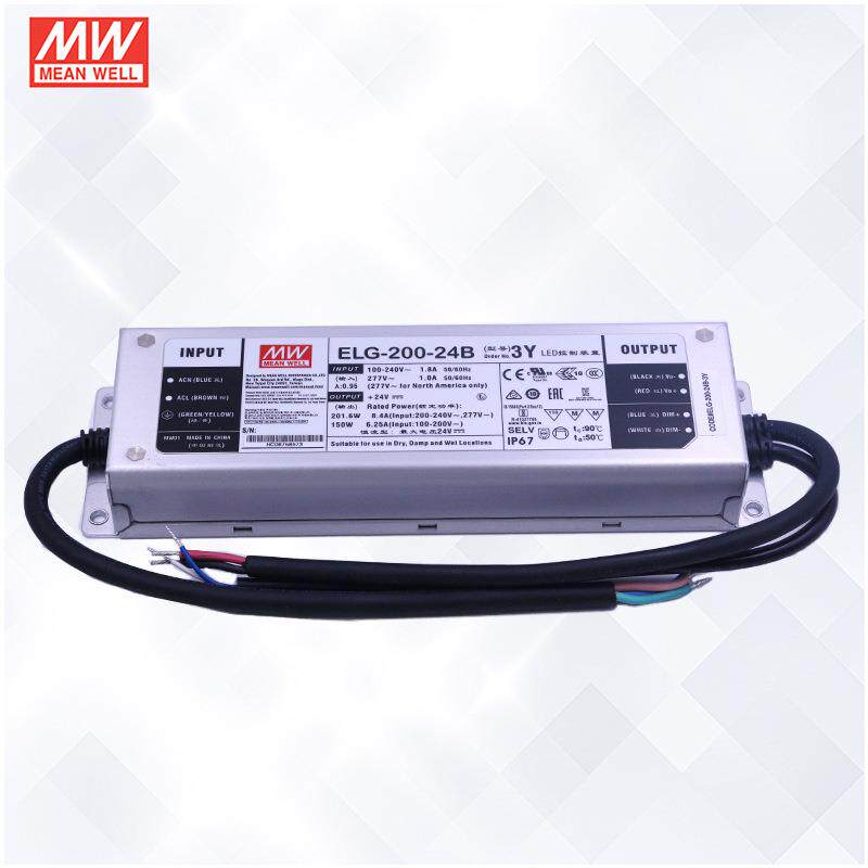 明纬驱动电源防水LED电源植物灯ELG-200-36/48B/AB 200W 调光电源