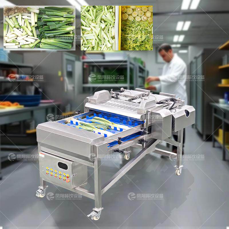 工厂直营大葱芹菜根茎叶切割分离设备双滚刀切段机