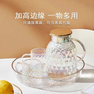 水果盘客厅茶几干果糖果盘塑料轻奢高档颜值轻奢简约家用零食托盘