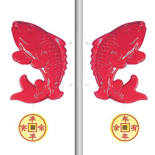 LED造型灯年年有鱼灯笼广告牌创意新款观景灯笼公园景区道路装饰