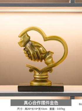 轻奢新中式办公室软装酒柜装饰摆件现代高档茶室背景展示书柜家居