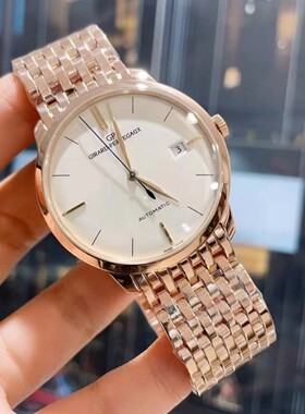 专柜价323000】98新38mm芝柏1966全金18k玫瑰金49525自动机械男表
