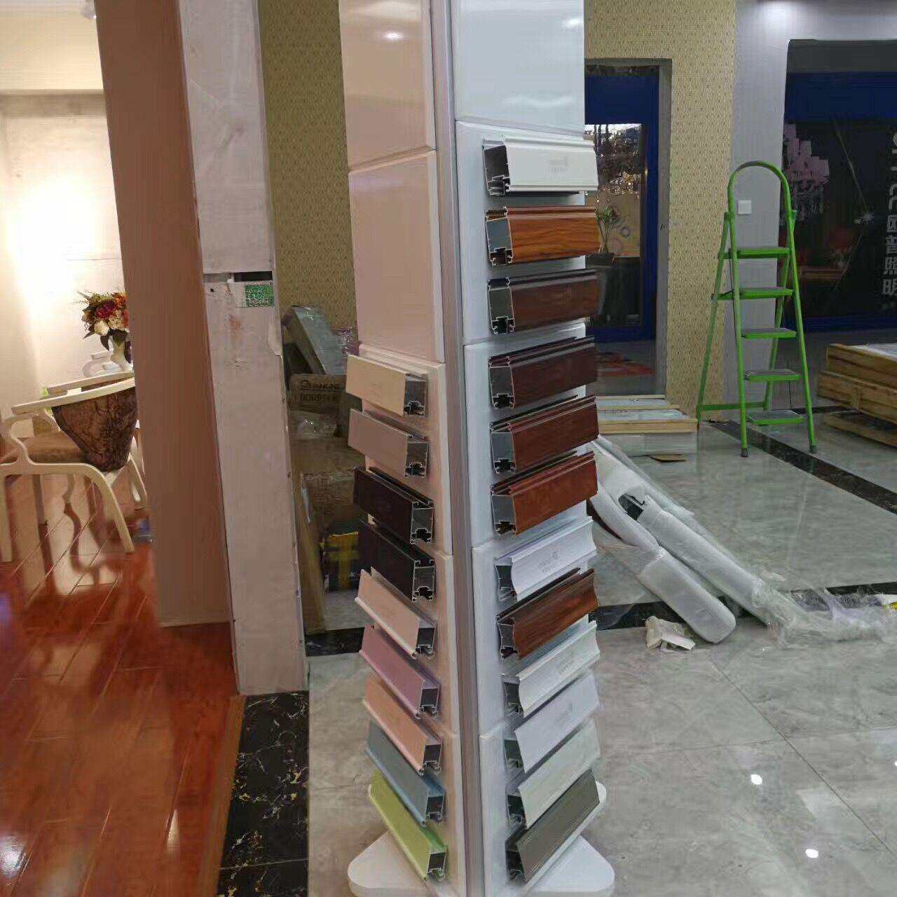 展会展厅智能锁展示架 门窗拉手配件参展旋转三角/四角中岛柜厂家