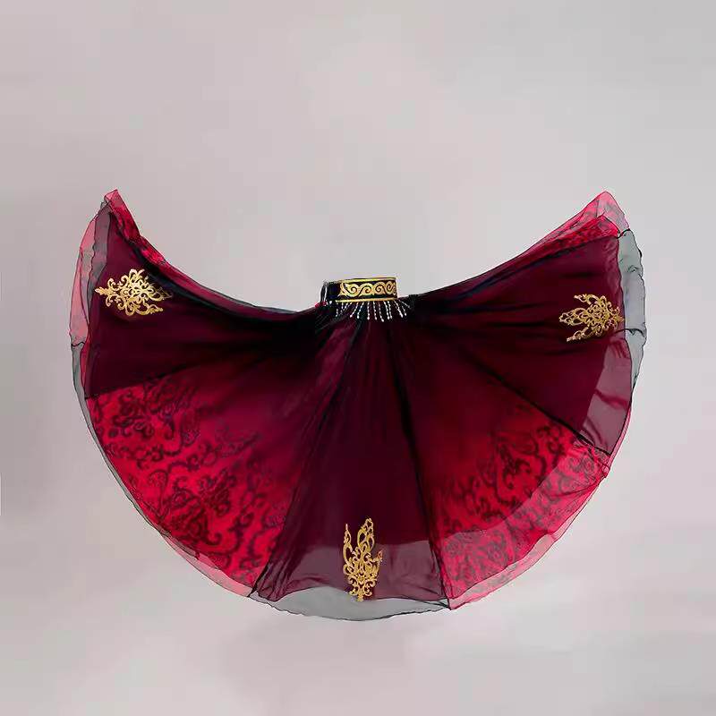 新款裙新疆舞蹈大摆维族舞蹈演出服表半身裙维吾族服民族风演服练