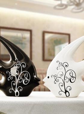 装饰工艺品摆件高级感欧式波普风陶瓷工艺品现代家居客厅酒柜电视