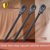 钢制双通方棘轮扳手8mm 各种规格棘轮扳手 17mm方孔棘轮扳手