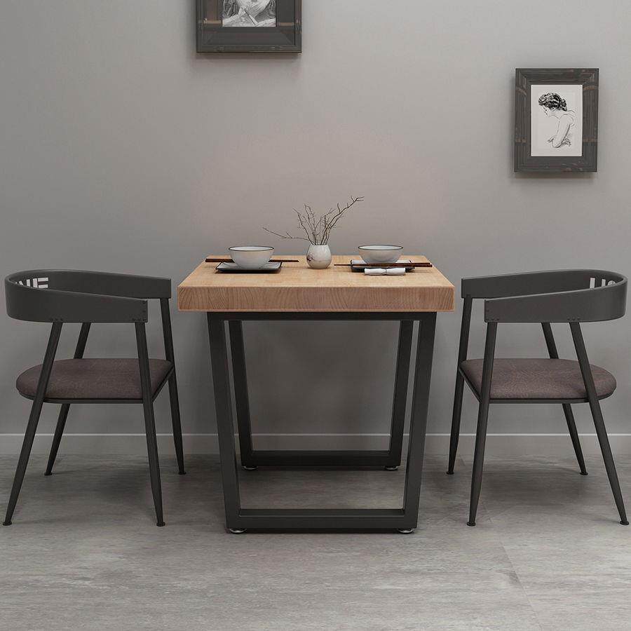 美式实木方桌咖啡厅奶茶店桌椅组合简约铁艺四方桌餐厅餐桌椅