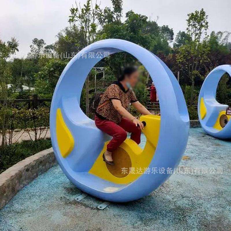 无动力发光喷泉单车文旅公园广场亲子互动手摇脚踏喷泉游乐装置