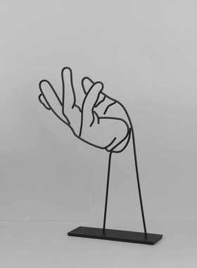 现代简约几何抽象摩登女郎雕塑人像摆件样板房售楼处软装饰品