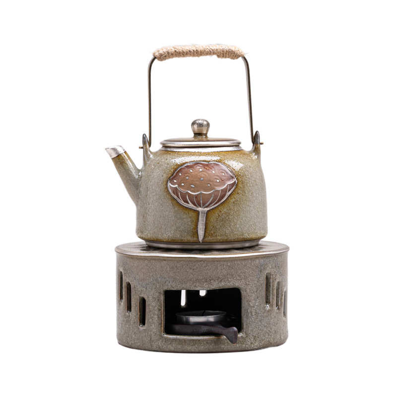 日式围炉煮茶烤茶炉复古陶瓷温茶炉套装蜡烛养生焙茶炉茶道配件