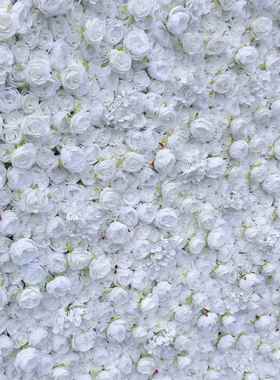 工直销厂白色布纯底仿真花墙FKB背货源户外婚礼布置婚庆用景品