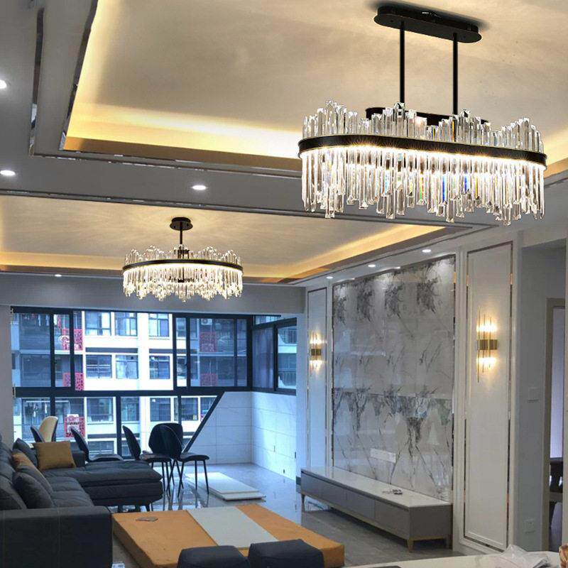 轻奢水晶吊灯客厅灯设计师新款档现简约大气圆形餐厅卧室灯具