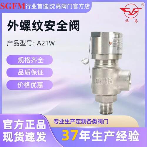 04不锈钢弹簧微启式外螺纹安全阀A21W-16P耐腐蚀性阀门厂家