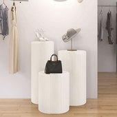 纸方圆纸圆柱展台置物纸艺展示台橱窗展示架陈列圆形装 饰台中岛台