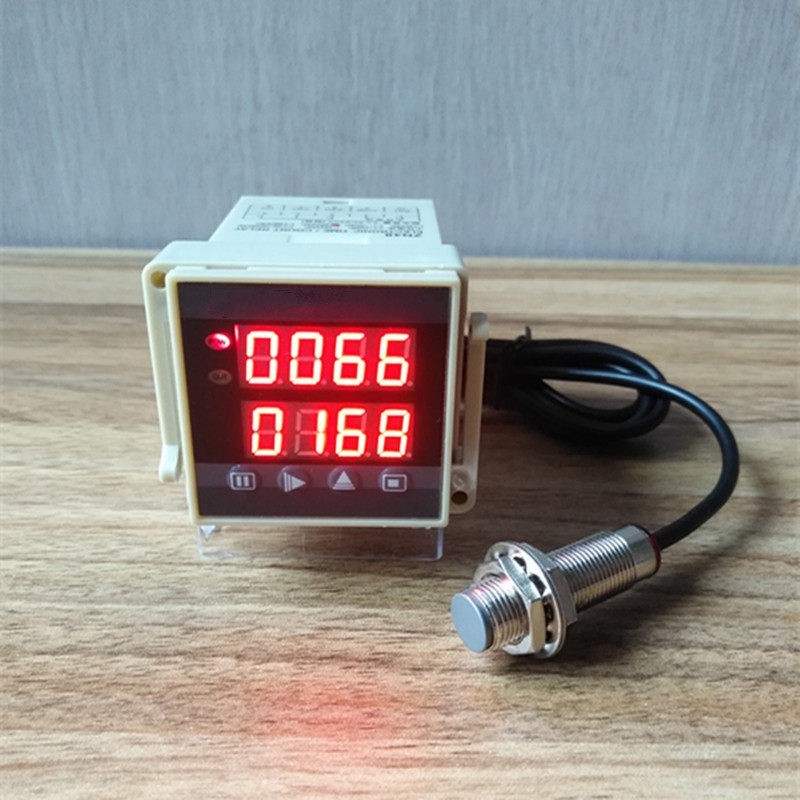 数显冲床计数器流水线光电 磁铁感应计数器金属感应 预置设定报警