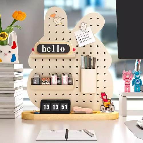 办室UIF书面立式洞洞板置物架玄关摆件收纳台面装桌饰固公磁吸定