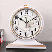 轻奢座钟家用时钟摆件台式 台钟大号桌面摆钟坐钟 客厅摆放钟表欧式
