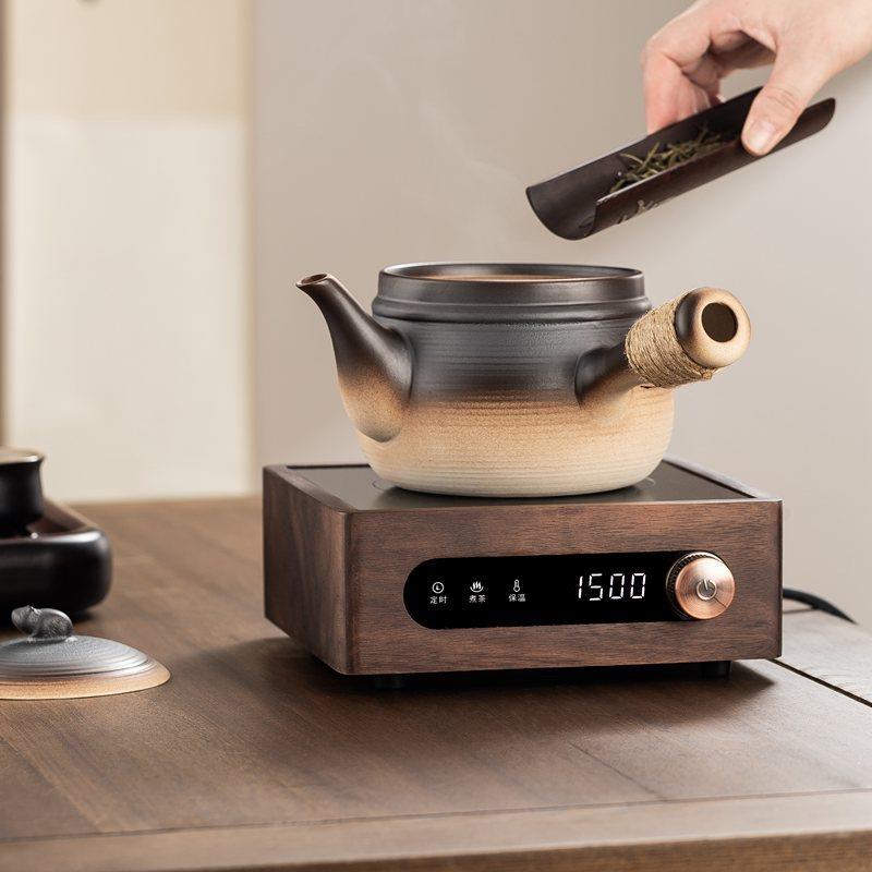陶壶大口砂铫煮茶器侧把电陶炉烧水围炉煮水茶壶户外炭炉明火专用