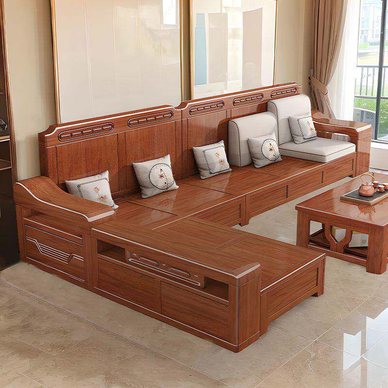 中式实木胡储桃木户沙发简冬夏组合两用物小型BGY现代约家用客厅