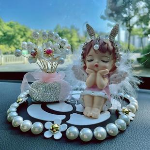 饰礼品淡香氛水持久珍珠 镶钻安妮高档女神车载香薰摆件汽车内用装