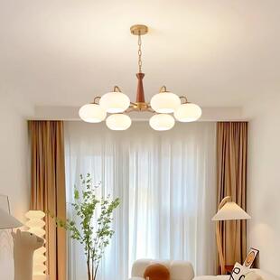 油柿子吊现灯客厅主灯简灯约代奶风卧室房间餐厅法式 662中古网红