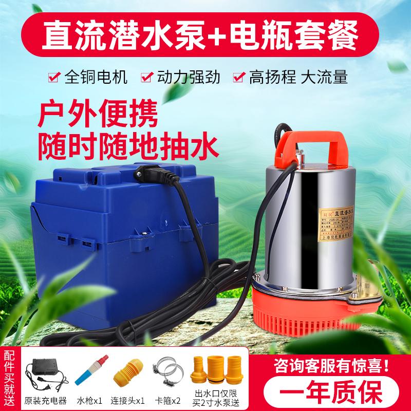 48v水泵抽水机直流潜充电泵电池12V24VV60V电瓶车农用浇菜小型水