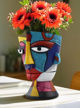 跨境爆品迷魅抽象多彩花盆家居桌面玄关阳台庭院绿植盆栽摆件装饰