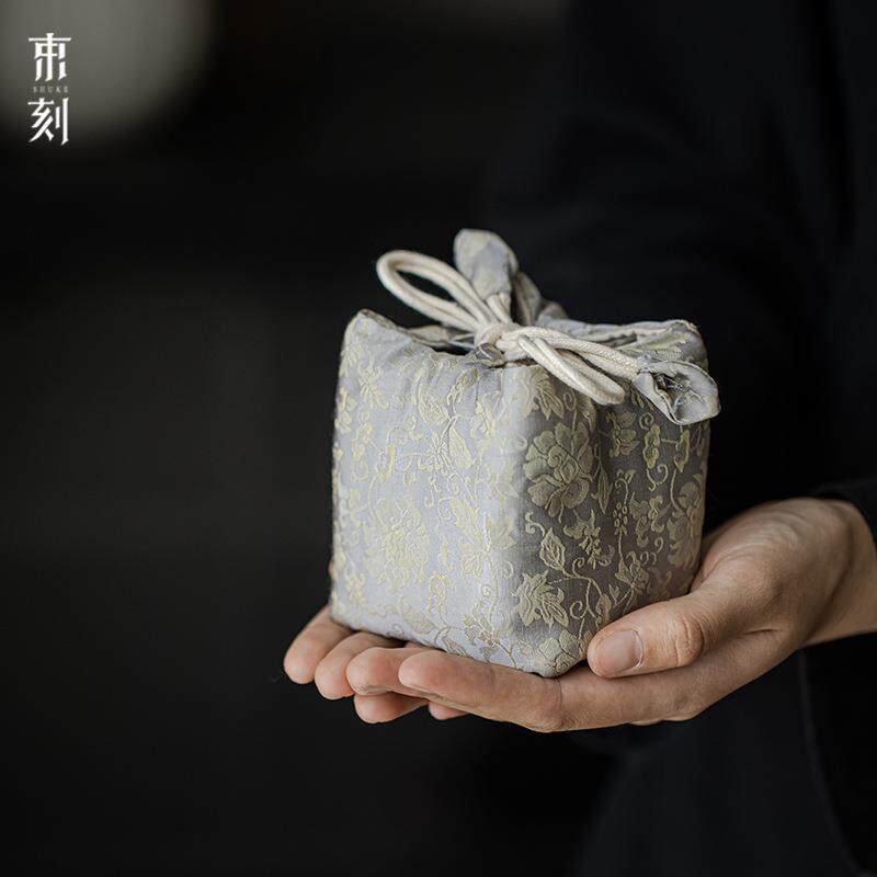 束刻 手工布袋子茶杯袋品茗杯袋主人杯收纳袋束口抽绳茶杯袋子