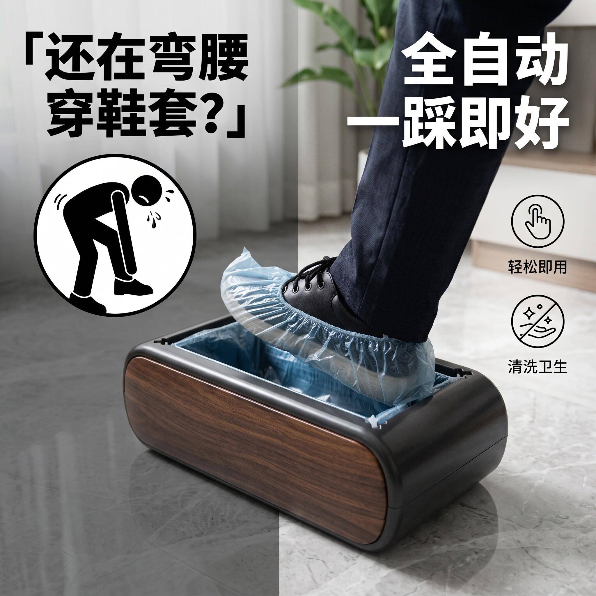 智能全自动鞋套机家用新款便携一次性商用客人脚套机踩脚鞋套盒