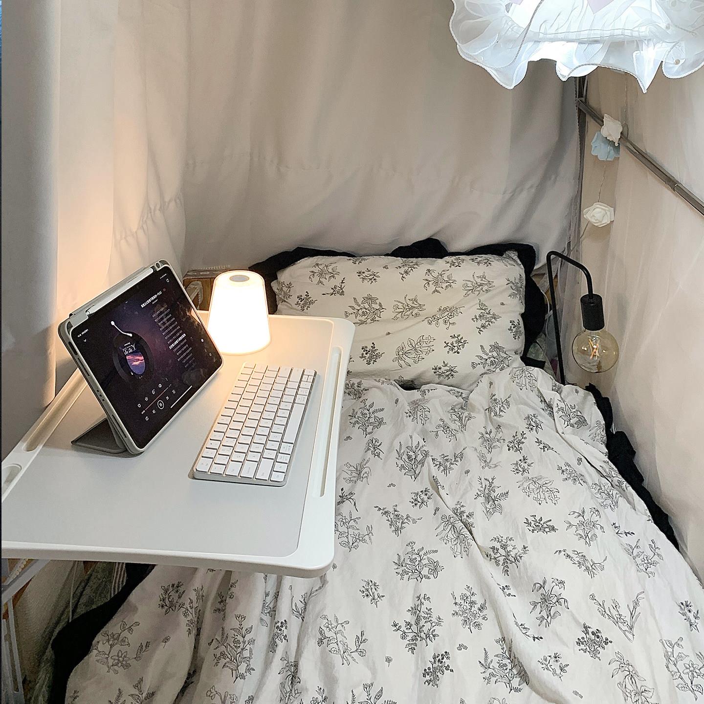 宿舍床上桌可折叠上下铺悬空侧边懒人书桌电脑桌可折叠免安装桌子
