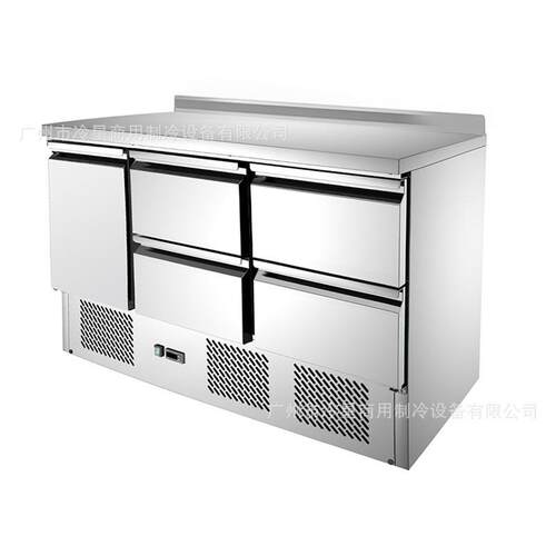 抽屉式冷藏冰箱四抽一开冰柜出口110V60HZ平冷保鲜雪柜操作台冷柜