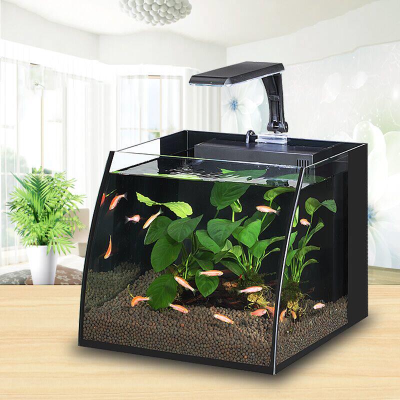 鱼缸迷你家用小型客厅玻璃创意桌面生态几何鱼缸懒人水族箱乌龟缸